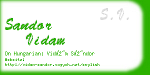 sandor vidam business card